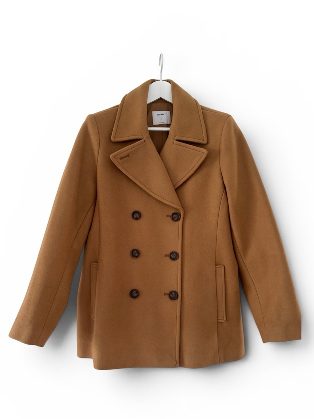 Old Navy Camel Double-Breasted Peacoat - Women's